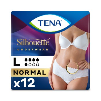 TENA Silhouette Normal Cintura Baja Blanco L 12u